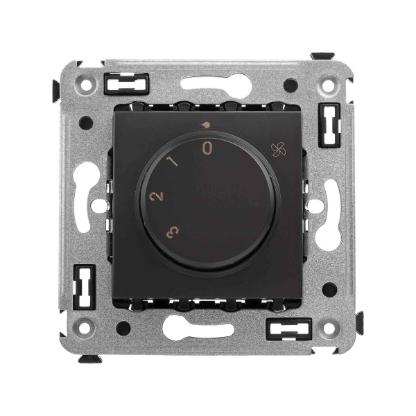 DKC Механизм управления вентиляторами в стену, "Avanti", "Черный матовый"