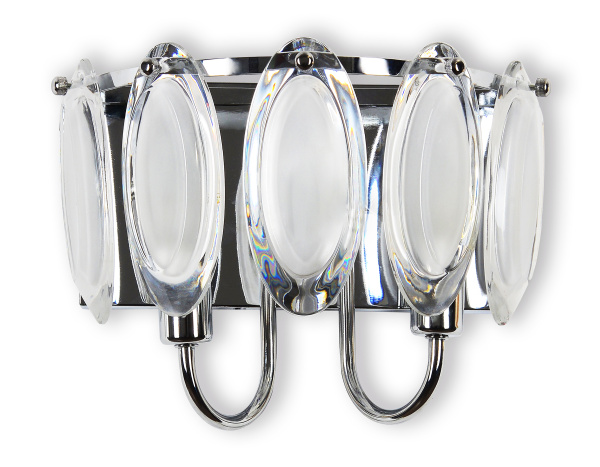 Купить Ambrella Настенный светильник TR5180/2 CH/CL/FR хром/прозрачный/белый матовый E14/2 max 40W 280*190*170