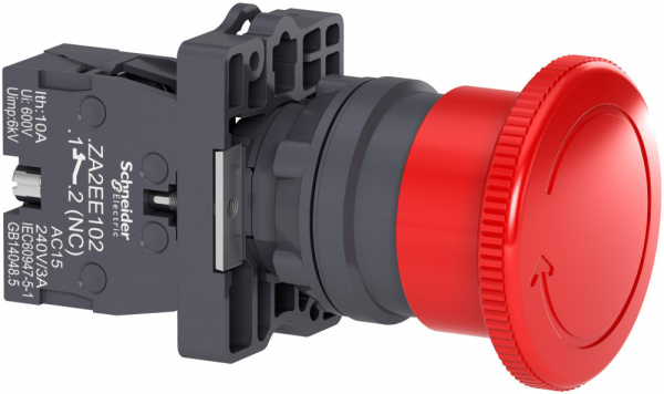 Купить SE Кнопка аварийного останова,возврат поворотом,40мм, красная,1НЗ XA2ES542
