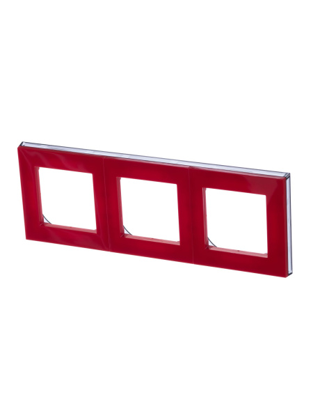 Купить ABB EPJ Levit красный / дымчатый чёрный Рамка 3 поста 2CHH015030A6065