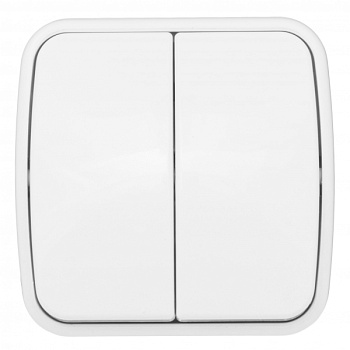 EKF Basic Минск Белый Выключатель 2-кл, 10А, ОП