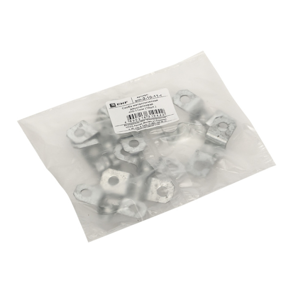 Купить EKF PROxima Скоба металлическая двухлапковая d10-11мм (10шт.)