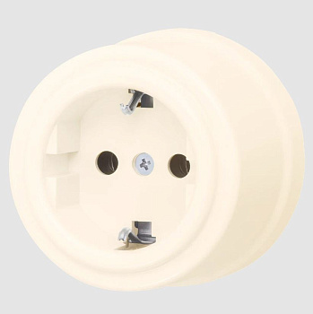 BIRONI Лизетта Пластик Песочное золото Розетка с/з B1-101-24