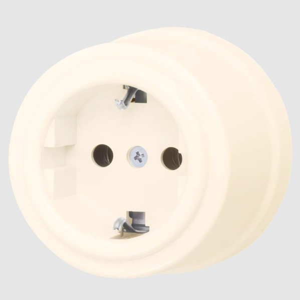 BIRONI Лизетта Пластик Песочное золото Розетка с/з B1-101-24