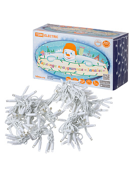 TDM Гирлянда светодиодная "Занавес" 2х3м, 600LED, 6500К, бел. шнур, посл. подкл, IP65, 250 В, SQ0361-0045