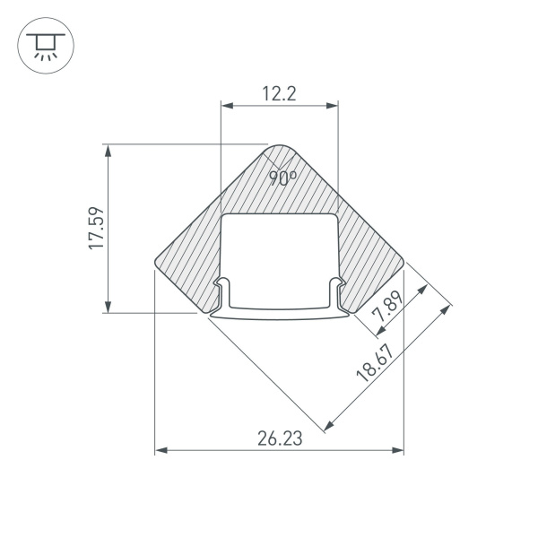 Купить Arlight Профиль с экраном ALU-D45-2000 ANOD+FROST (Алюминий) 018252