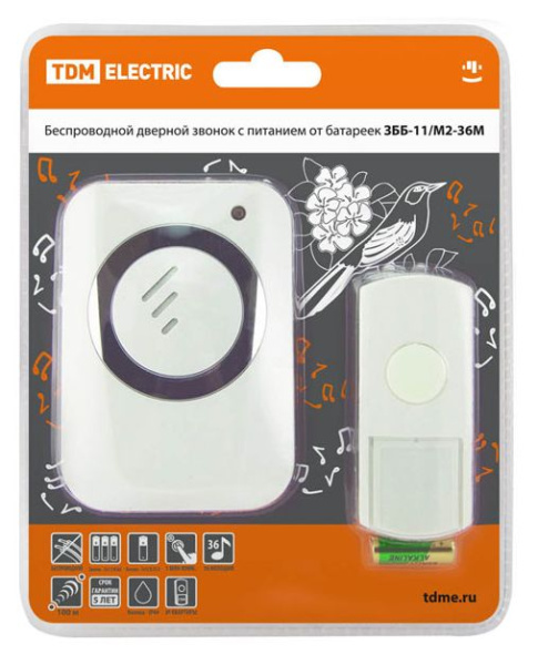 Купить TDM Звонок ЗББ-11/М2-36М (беспр., бат., мн.код.) SQ1901-0005
