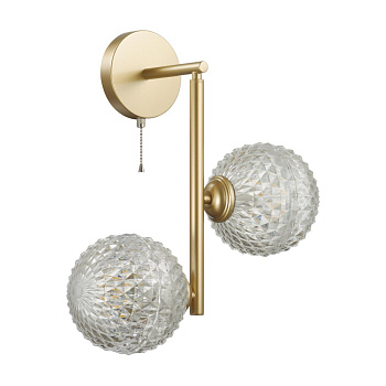 Lumion 5292/2W MODERNI LN23 матовое золото Бра с выкл. E27 2*8W LED 220V GENEVA