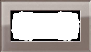 Gira ESP Дымчатое стекло Рамка 2-ая без перегородки 1002122