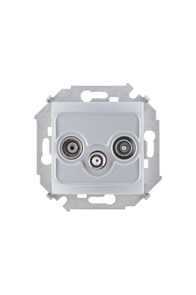 Купить Simon 15 Алюминий Розетка R-TV-SAT одиночная, винт.зажим 1591466-033