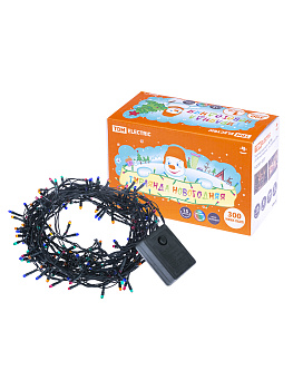 TDM Гирлянда новогодняя, МГ 300, 220 В, многоцветная, 15 м, 8 режимов SQ0361-0007