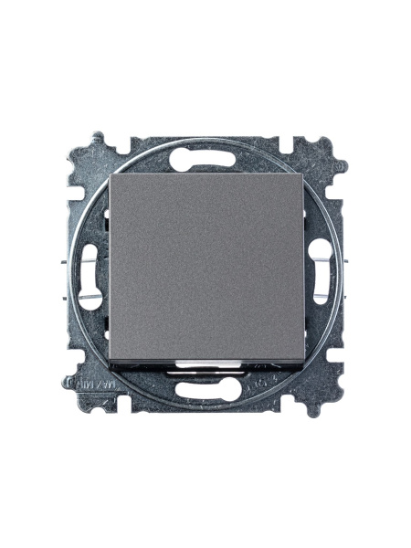 Купить ABB EPJ Levit сталь / дымчатый чёрный Переключатель 1-клавишный 2CHH590645A6069