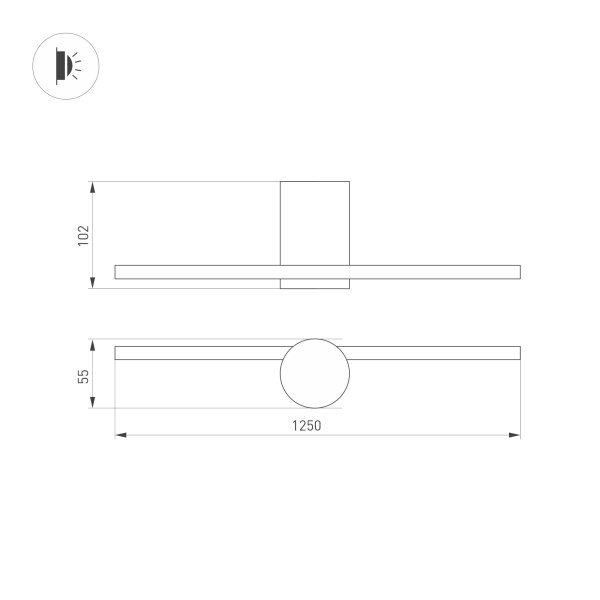 Купить Arlight Светильник SP-VINCI-M-S1200x55-12W Day4000 (BK, 110 deg, 230V) ( IP20 Металл, 3 года) 036930