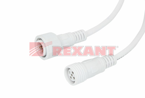 Купить Соединительный кабель (5pin) герметичный (IP67) 5х0.5мм² 300V белый Rexant 11-9450