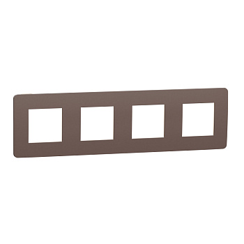 SE Unica Studio Шоколад/Бежевый Рамка 4-постовая NU280819
