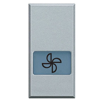 BT Axolute Алюминий Клавиша с подсвеч-ым символом вентилятор для выкл-ей в дизайне AXIAL, 1 мод HC4921LE