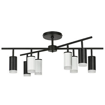 Lightstar LR7283743640 Люстра RULLO 8х50W GU10 ЧЕРНЫЙ/БЕЛЫЙ (571728+214437-4+214436-4+202430-8), шт
