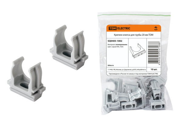 Купить TDM Крепеж-клипса для трубы 20 мм (10шт) SQ0405-1002