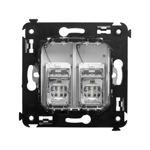 Купить DKC Компьютерная розетка RJ-45 в стену, кат.6 двойная экранированная"Avanti", "Закаленная сталь"