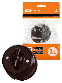 TDM Выключатель поворотный 2-кл. с ручкой (бантик) 10А коричневый «Виви» SQ1820-1406