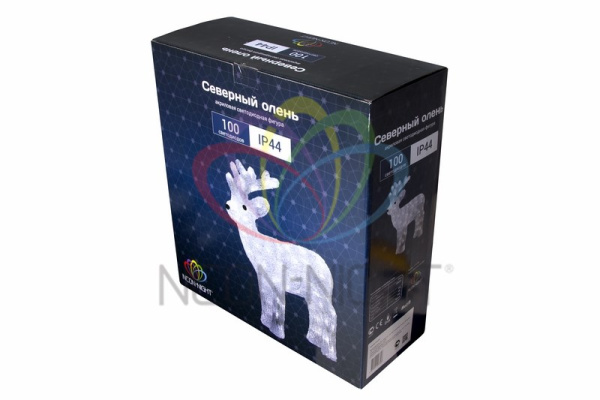 Купить NEON-NIGHT Акриловая светодиодная фигура "Северный олень" 45 см, 100 светодиодов, IP65, понижающий трансформатор в комплекте, 513-270