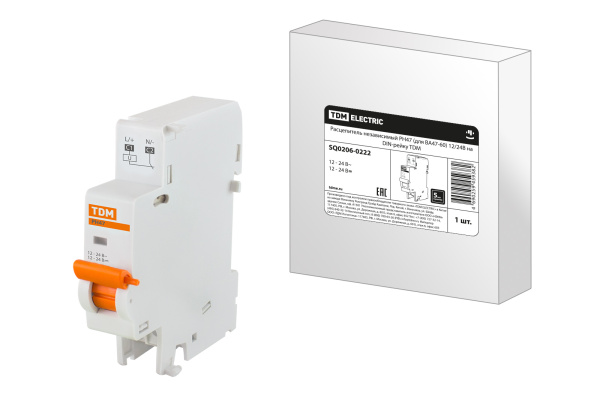 TDM Расцепитель независимый РН47 (для ВА47-60) 12/24В на DIN-рейку SQ0206-0222