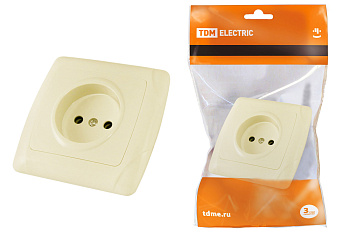 TDM Розетка 2П 10А 250В сл. кость "Онега" SQ1805-0044