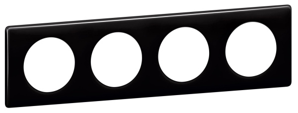Купить Legrand Celiane Черный глянец Рамка 4-я (2+2+2+2 мод) 066684