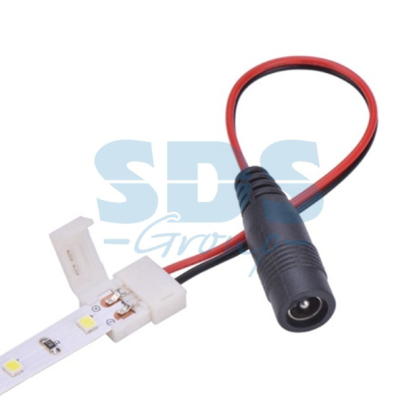 LAMPER Коннектор питания с джеком для одноцветных светодиодных лент 120 диодов/метр с влагозащитой 144-106