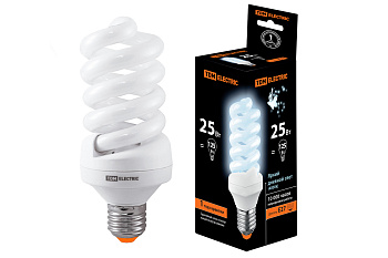 TDM Лампа энергосберегающая КЛЛ-FS-25 Вт-4000 К–Е27 (60х141 мм) SQ0323-0019