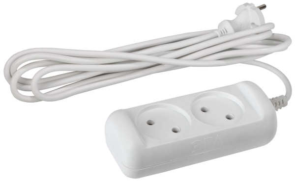 ЭРА U-2-3m Удлинитель без заземления., 2гн, 3м, ПВС, 2х1мм2, 10А