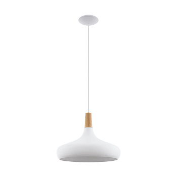 Eglo 96983 Подвес SABINAR, 1х60W (E27), Ø400, сталь, белый/дерево, коричневый Eglo 96983 Подвес SABINAR, 1х60W (E27), Ø400, сталь, белый/дерево, коричневый