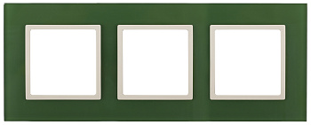 ЭРА 14-5103-27 Elegance Зеленый/сл.кость Стекло Рамка 3-ая