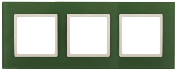 ЭРА 14-5103-27 Elegance Зеленый/сл.кость Стекло Рамка 3-ая