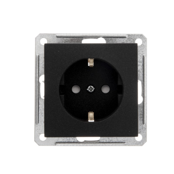 SE Wessen 59 Черный бархат Розетка с/з с защитными шторками RS16-152-6-86