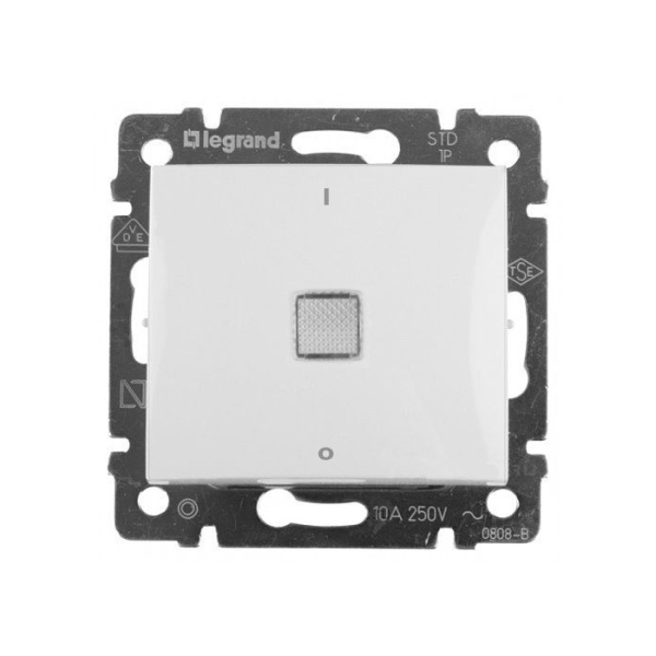 Купить Legrand DIY Valena Бел Переключатель 1-клавишный с подсветкой 694271