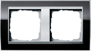 Gira Event Clear Черный/Алюминий Рамка 2-ая 0212736