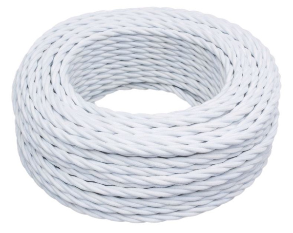 BIRONI Белый матовый Витой провод 2*0,75 10м B1-422-71-10