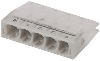 ЭРА NO-224-43 Клемма СМК компактная с пастой, серия 245, 5 отверстий, 0,5-2,5 мм2 (упак. 4 шт.)
