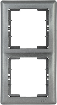 IEK РB-2-БА Рамка 2 мест. верт. BOLERO антрацит EMB21-K95