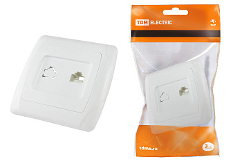 TDM Розетка компьютерная RJ45  белая "Онега" SQ1805-0022