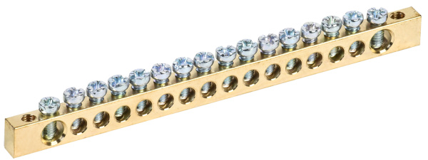 IEK Шина PEN земля-ноль 6х9мм 16/2 (16групп/креп по краям)