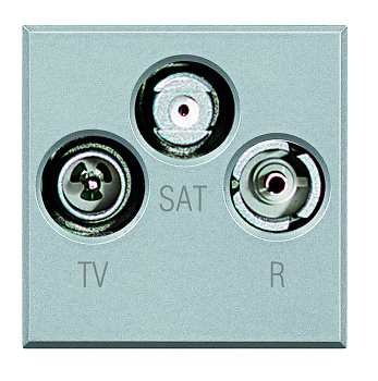 BT Axolute Алюминий Розетка ТV-FM-SAT 2 мод HC4210D