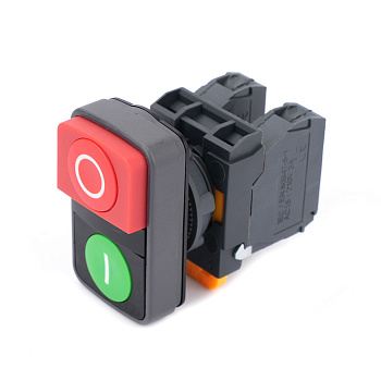 Systeme Electric Кнопка двойн SB5 в сборе модуль 22мм зел "I"+красн выступ "O" пластик 1НО+1НЗ