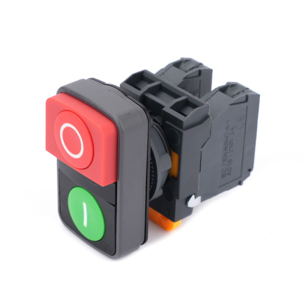 Systeme Electric Кнопка двойн SB5 в сборе модуль 22мм зел "I"+красн выступ "O" пластик 1НО+1НЗ