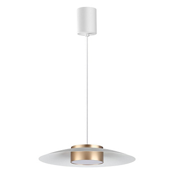 Novotech 358895 OVER NT22 белый/золото Светильник накладной светодиодный, провод 2м IP20 LED 4000К 18W 220-240V PILZ