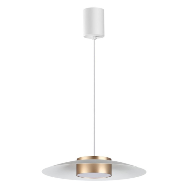 Novotech 358895 OVER NT22 белый/золото Светильник накладной светодиодный, провод 2м IP20 LED 4000К 18W 220-240V PILZ