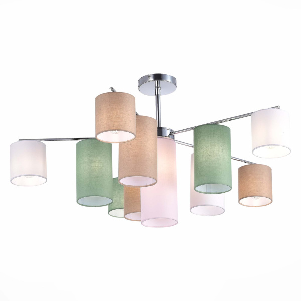 Evoluce SLE300602-11 Люстра потолочная Хром/Белый, Бежевый, Зеленый E14 11*40W