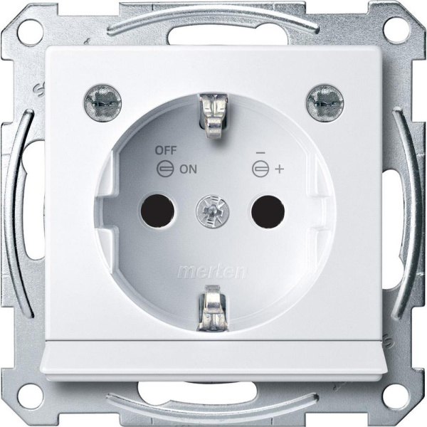 Купить SE Merten SM Бел Актив Розетка Schuko с модулем светодиодной подсветки MTN2304-0325
