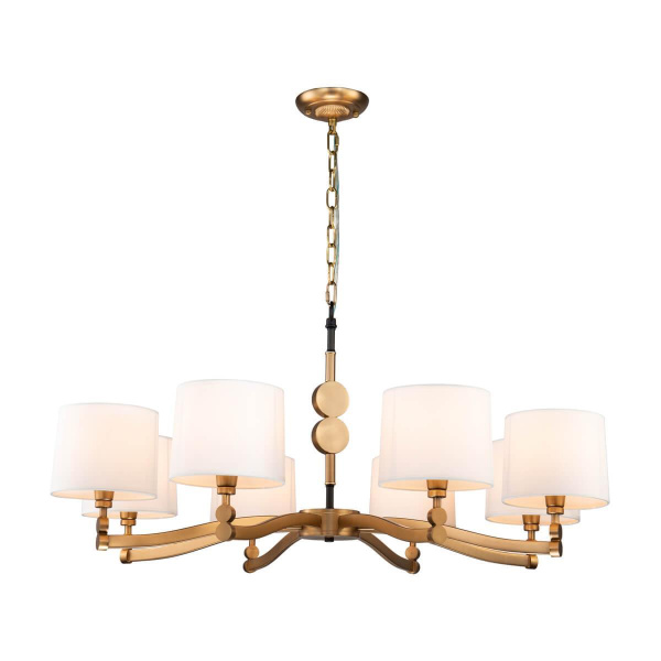 Favourite 2624-8P подвесная люстра Каркас цвета латунь, плафоны из белого шелка